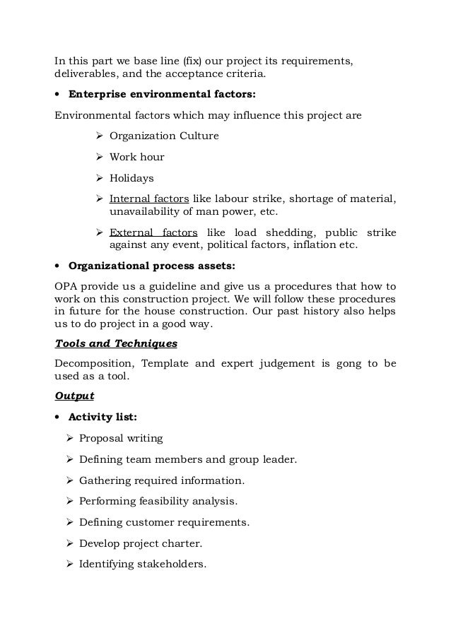 Building a house project charter Building a house project charter
